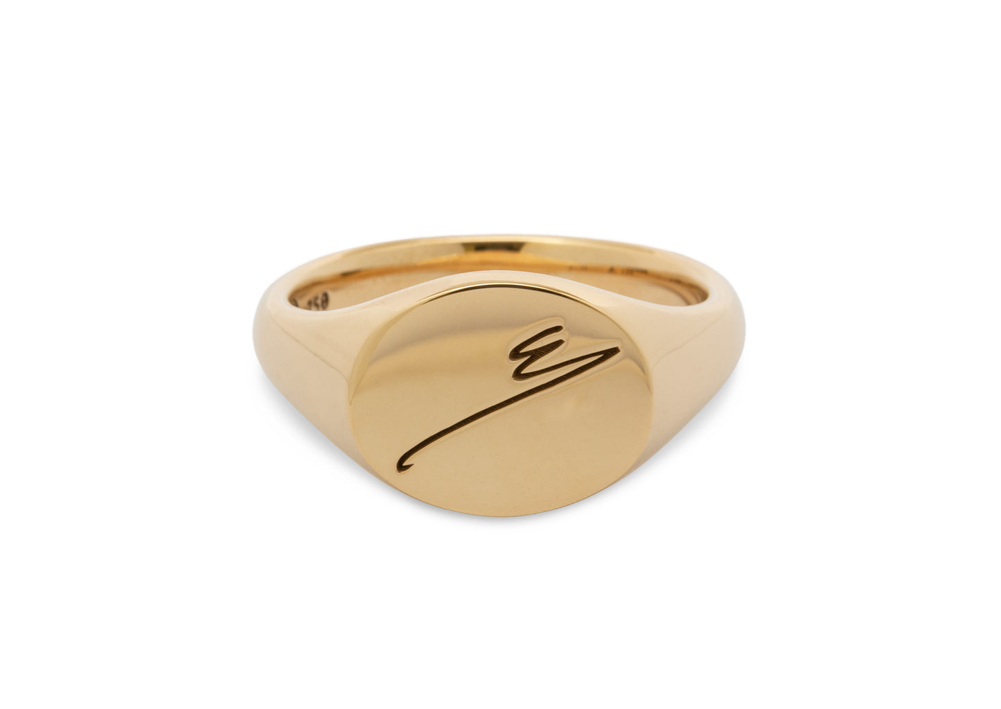 JW675 Simple Oval Signet Ring, Yellow Gold