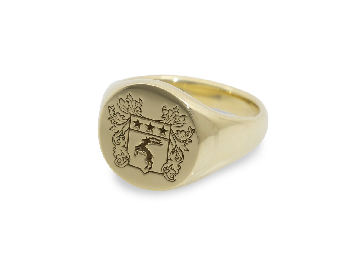 Round Sigil Signet Ring, Yellow Gold