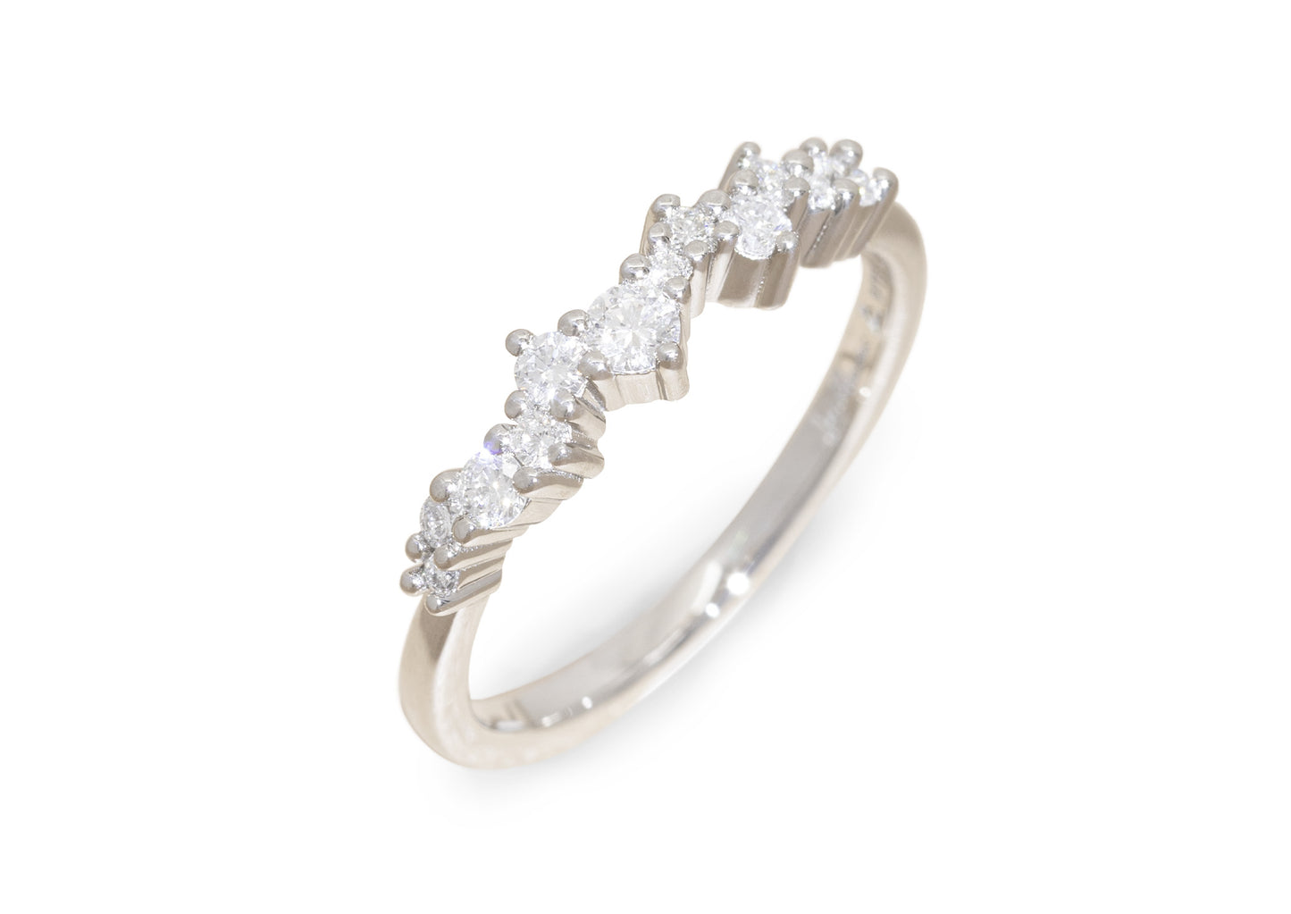 Dozen Diamonds Engagement Ring, Platinum