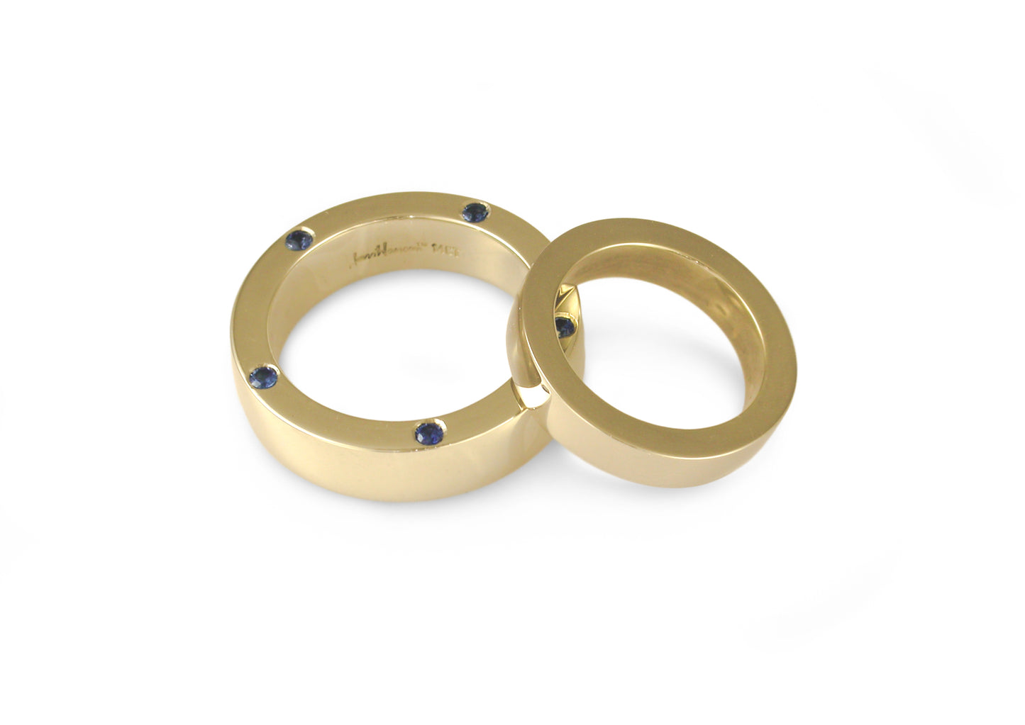 Ceylonese Sapphire ring set, Yellow Gold