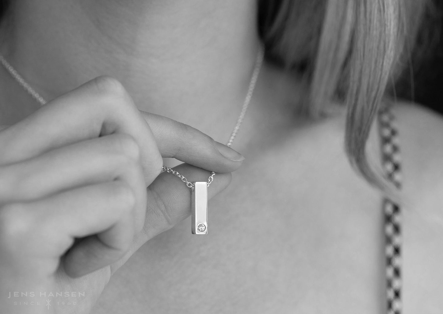 Rectangle Love Stories Diamond Pendant, Yellow Gold