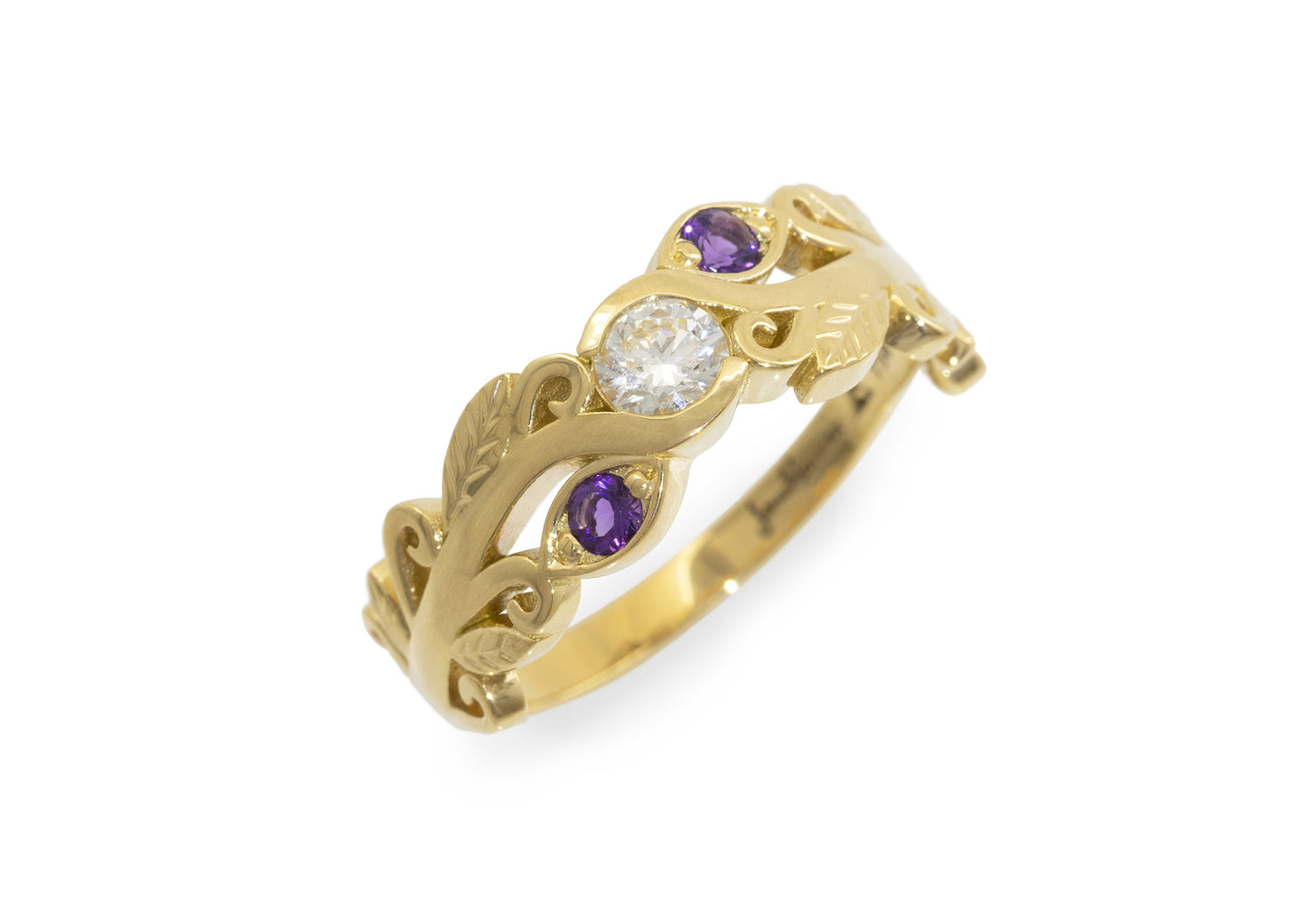 Customised Three-Stone Elvish Vine Rings