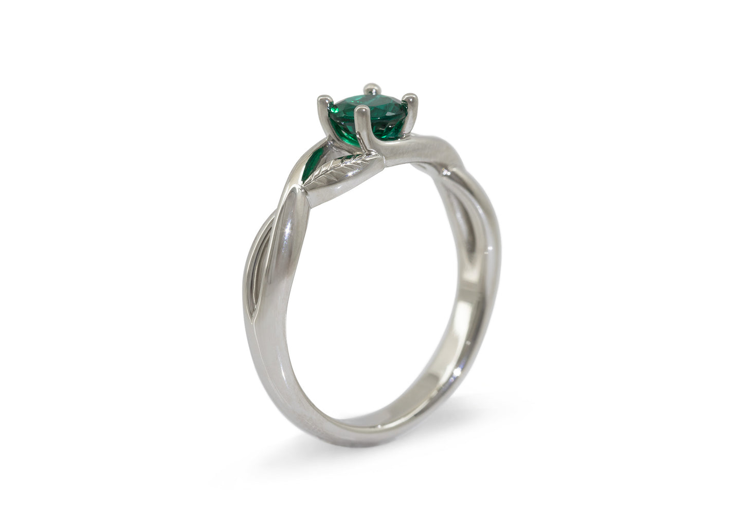 Emerald Vine Ring, Platinum
