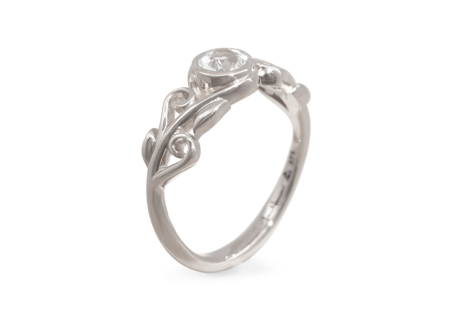 Diamond Elvish Vine Ring, White Gold & Platinum