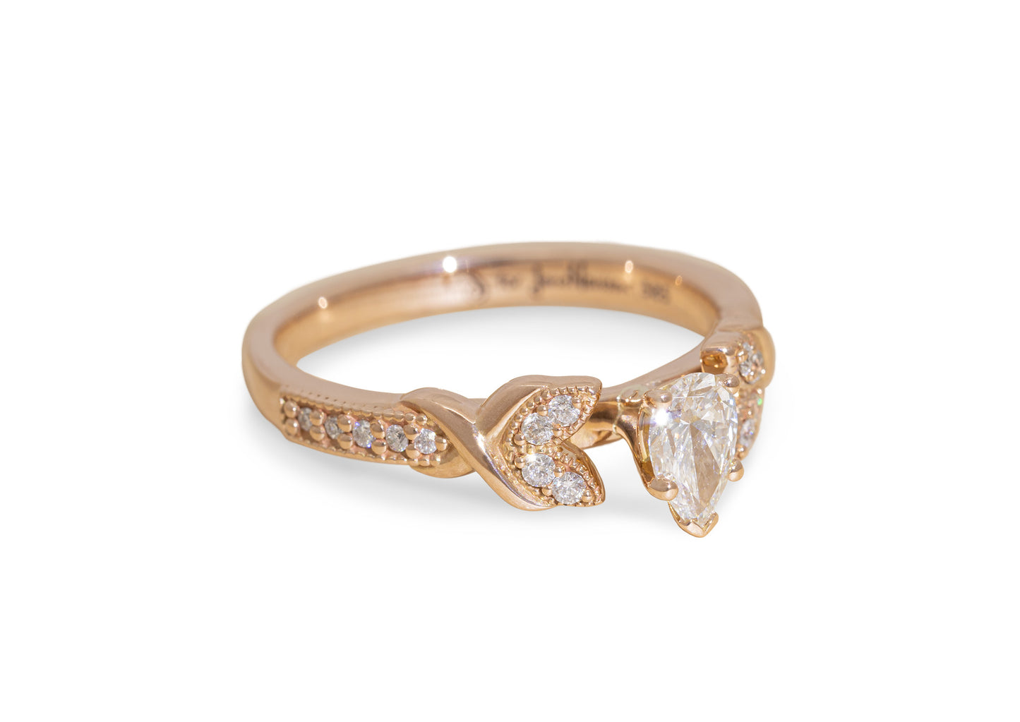 Rose of Diamonds Engagement Ring, Rose Gold