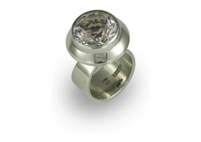 Silver & White Crystal Ring   - Jens Hansen