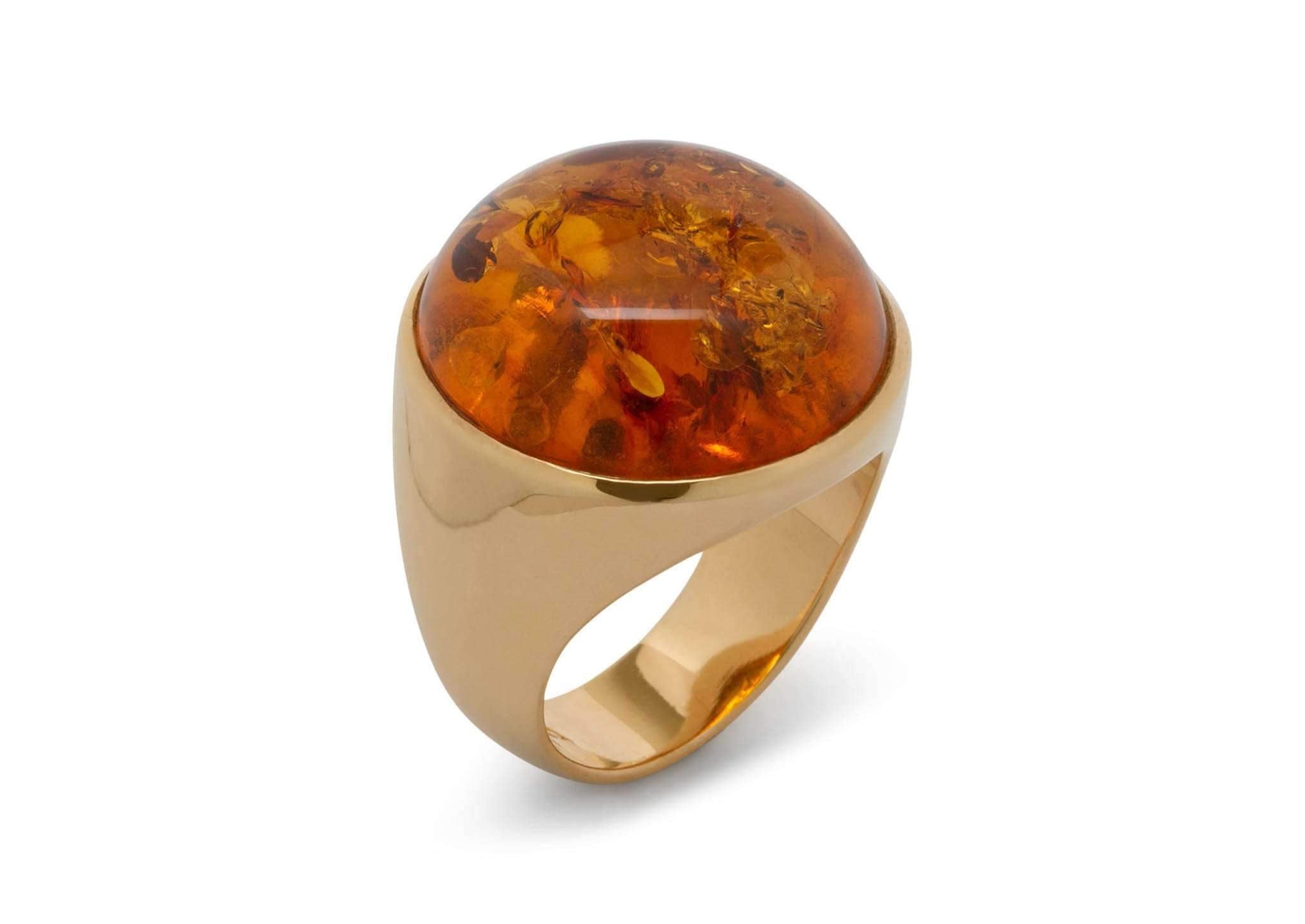 JW258 Cabochon Gemstone Ring, Yellow Gold – Jens Hansen