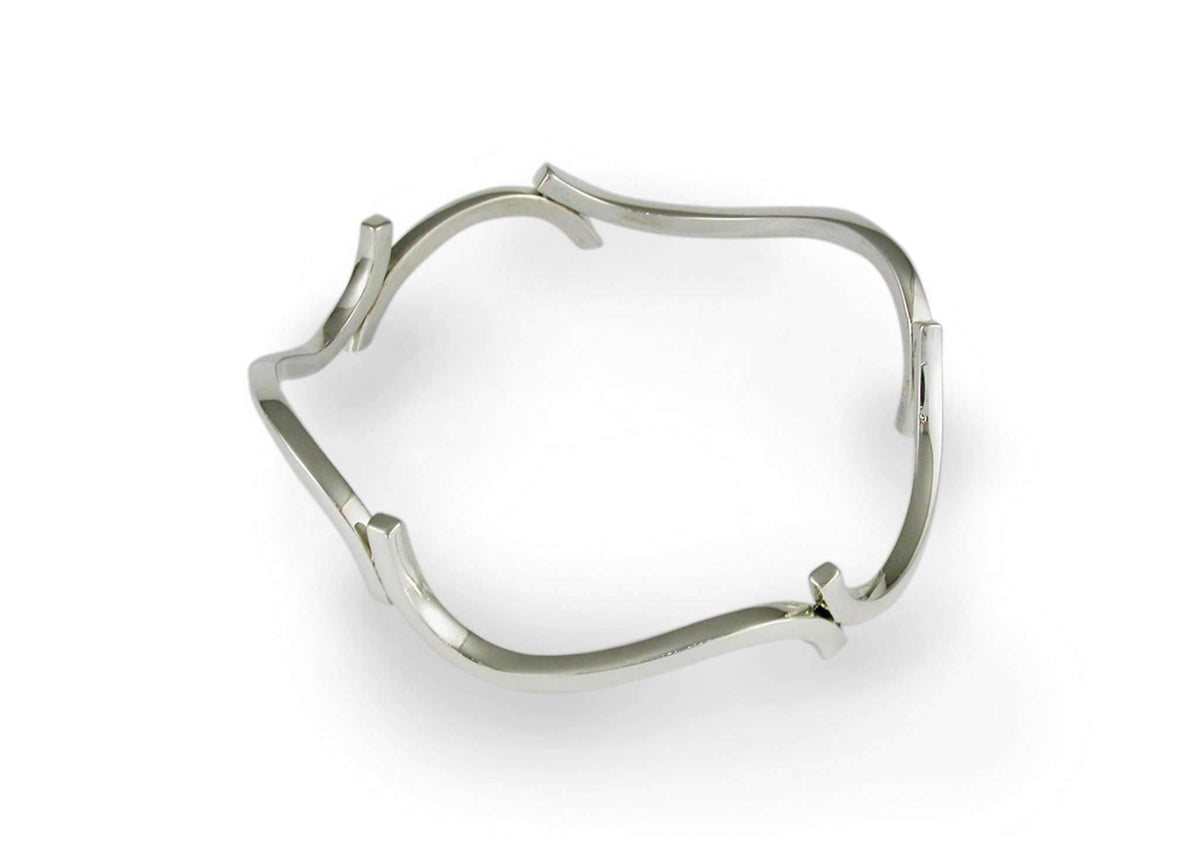 Curved Section Bangle, Sterling Silver