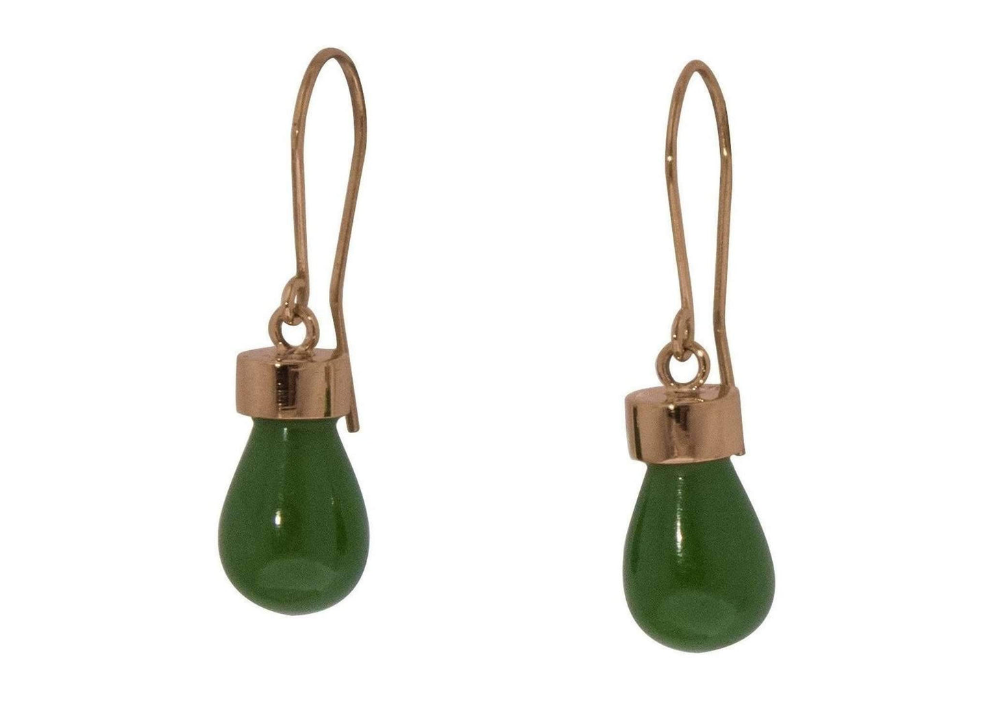 New Zealand Greenstone 'Pounamu' Earrings, Red Gold - Jens Hansen - 2