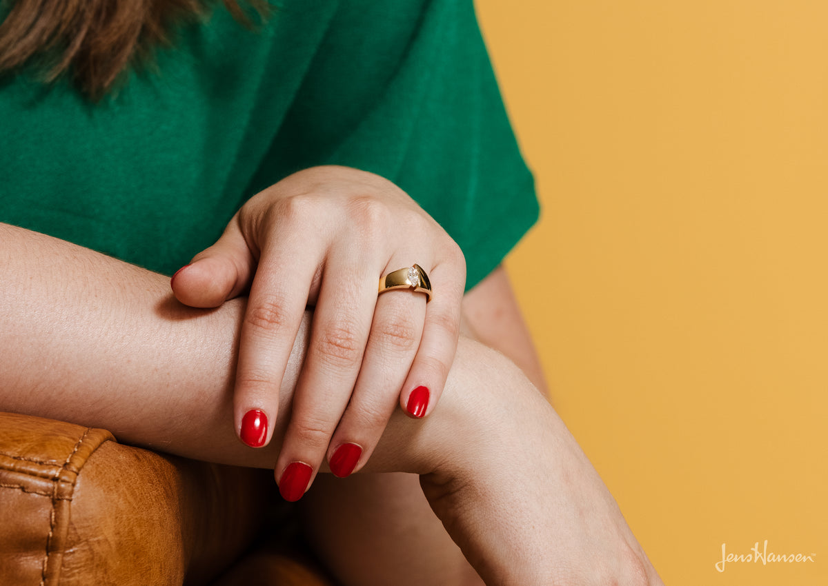 The Jens Hansen Marquise Diamond Ring, Yellow Gold