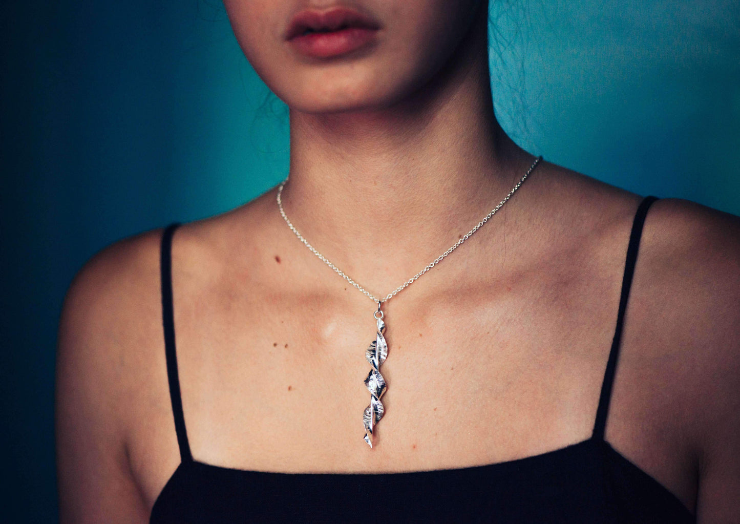 WI Spring Leaf Pendant, Pure Silver