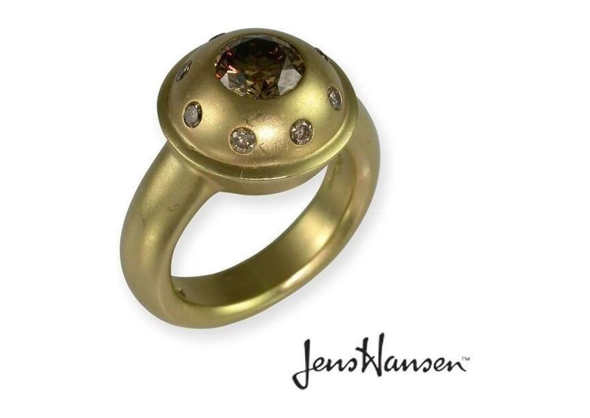 18ct Jens Hansen Ring set with Customers Pendant. - Jens Hansen