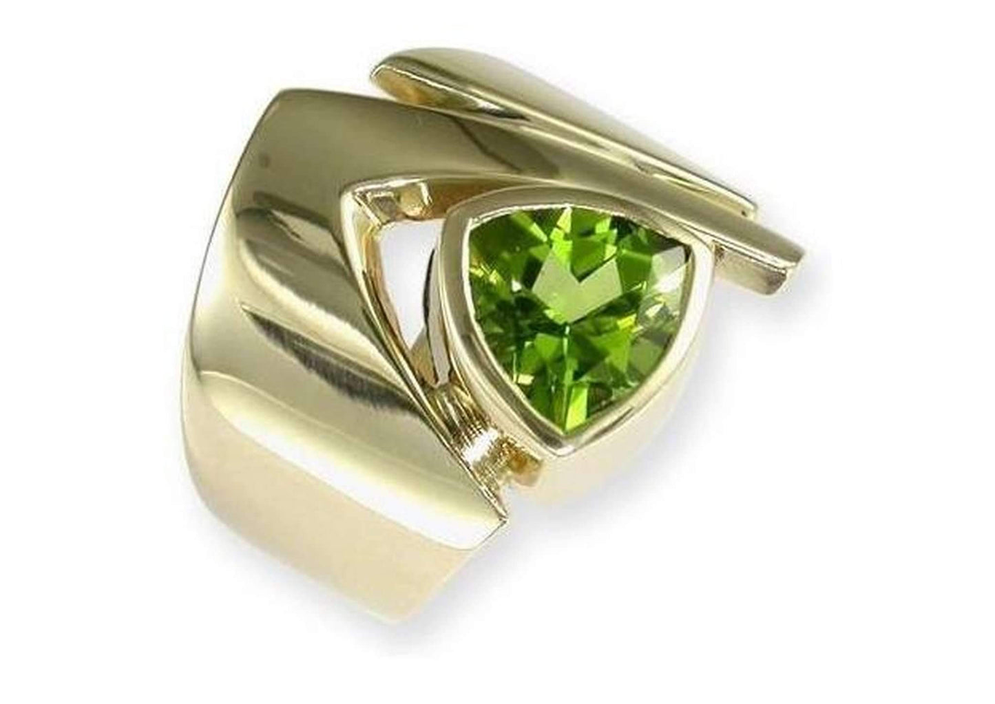 14ct Gold & Trilliant cut Peridot Ring - Jens Hansen