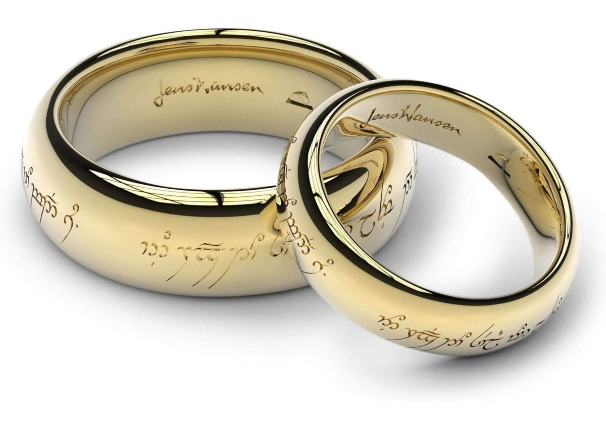 Elvish Love Ring Set in Yellow Gold