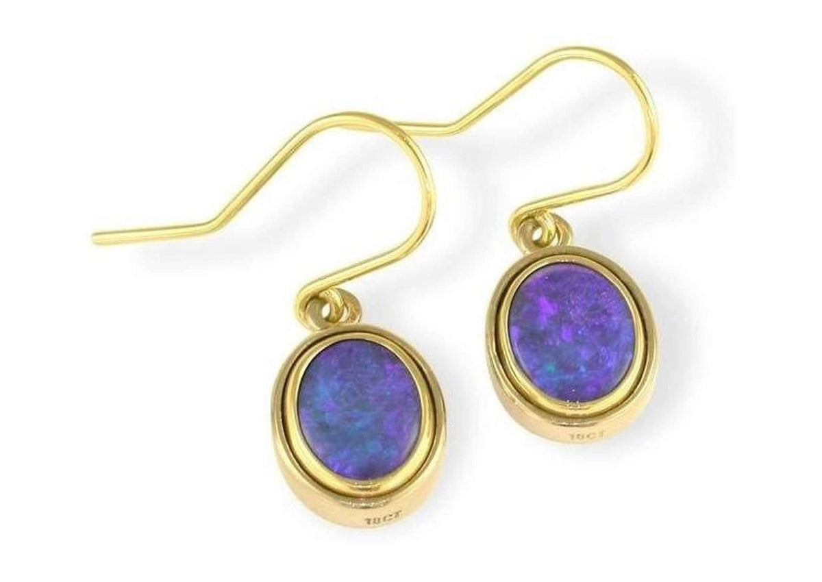 18ct Opal Hook Earrings - Jens Hansen