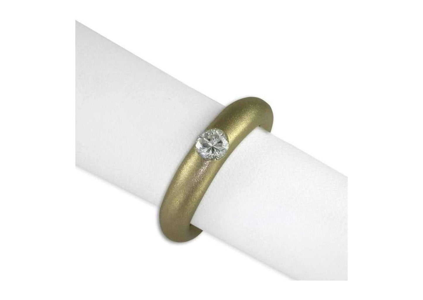 18ct gold and diamond ring with satin finish - Jens Hansen