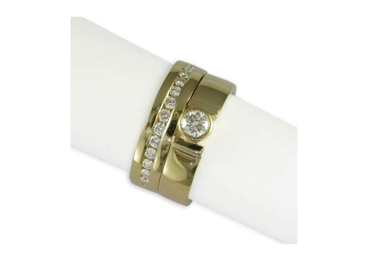 18ct yellow gold Diamond & Wedding set. - Jens Hansen