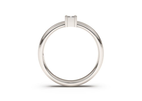 Emerald Cut Classic Slim Engagement Ring, White Gold & Platinum