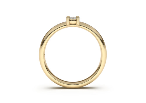 Oval Contemporary Slim Engagement Ring, Yellow Gold