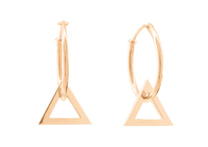 E3 Open Triangle Hoop Earrings, Red Gold