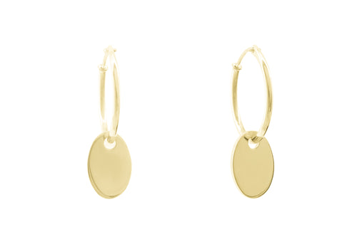 E15 Oval Earring, Yellow Gold