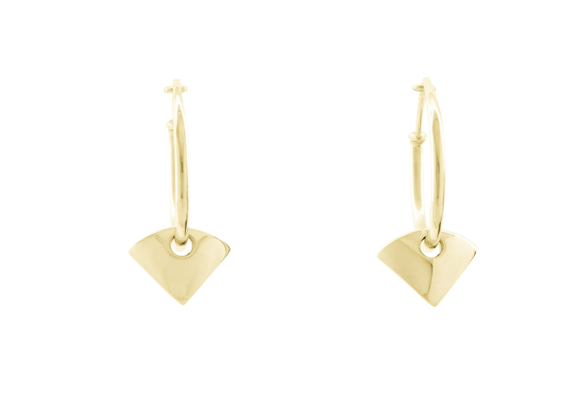 E14 Arc Hoop Earring, Yellow Gold