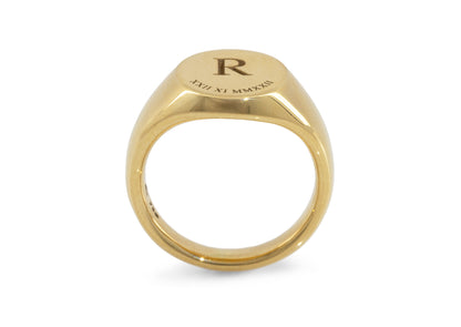 JW670 Custom Initial Signet Ring, Yellow Gold
