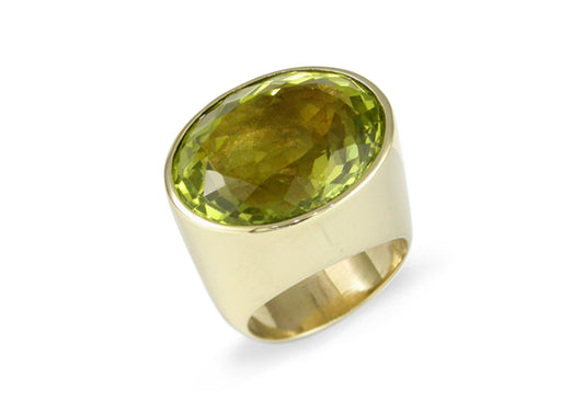 Lemon Quartz Ring, Yellow Gold