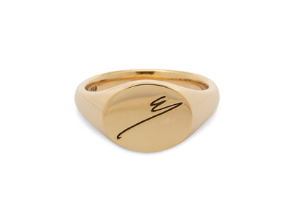 JW675 Simple Oval Signet Ring, Yellow Gold