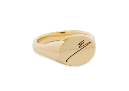 JW675 Simple Oval Signet Ring, Yellow Gold