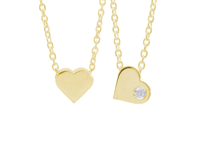 Heart Love Stories Diamond Pendant, Yellow Gold