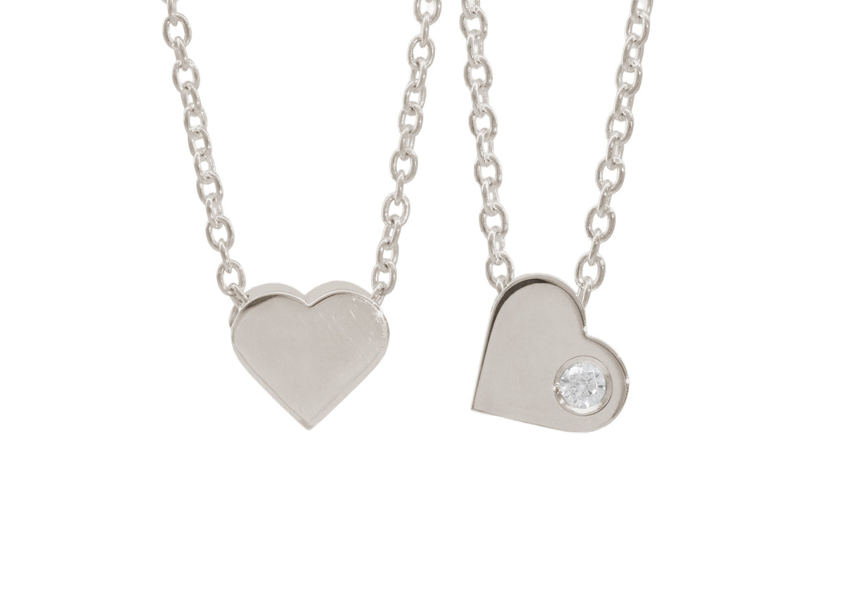 Heart Love Stories Diamond Pendant, White Gold