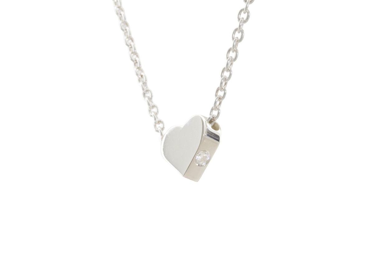 Heart Love Stories Diamond Pendant, Sterling Silver