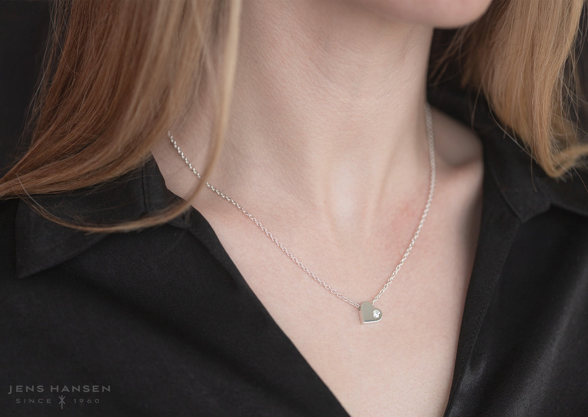Heart Love Stories Diamond Pendant, Sterling Silver