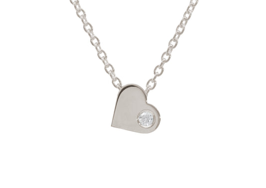 Heart Love Stories Diamond Pendant, White Gold