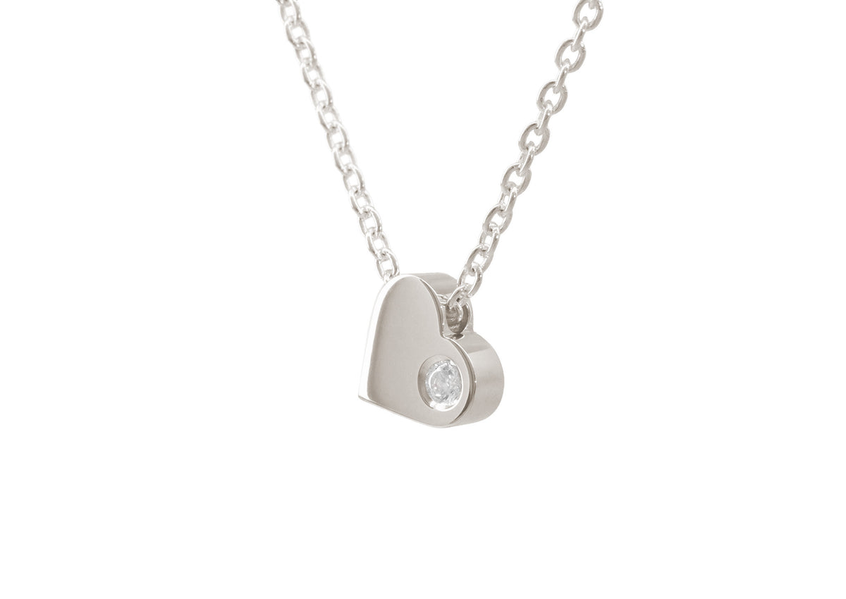 Heart Love Stories Diamond Pendant, White Gold