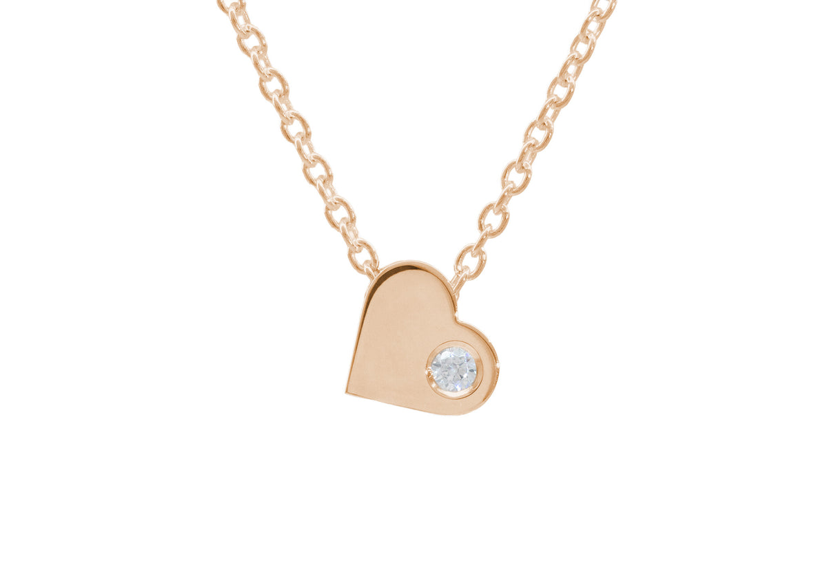 Heart Love Stories Diamond Pendant, Red Gold