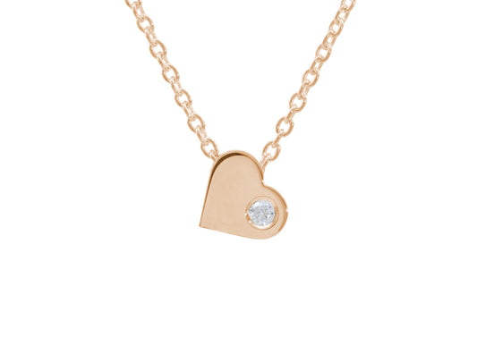 Heart Love Stories Diamond Pendant, Red Gold