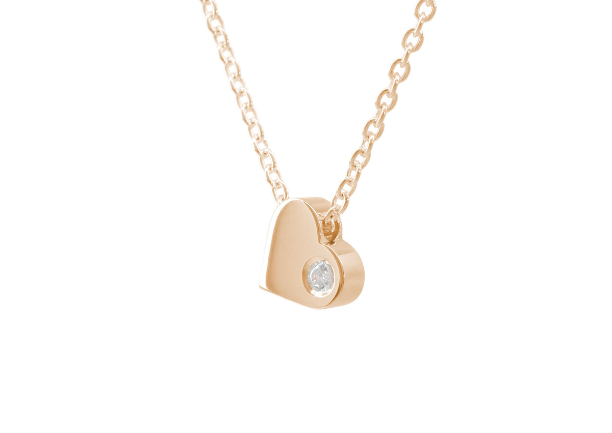 Heart Love Stories Diamond Pendant, Red Gold
