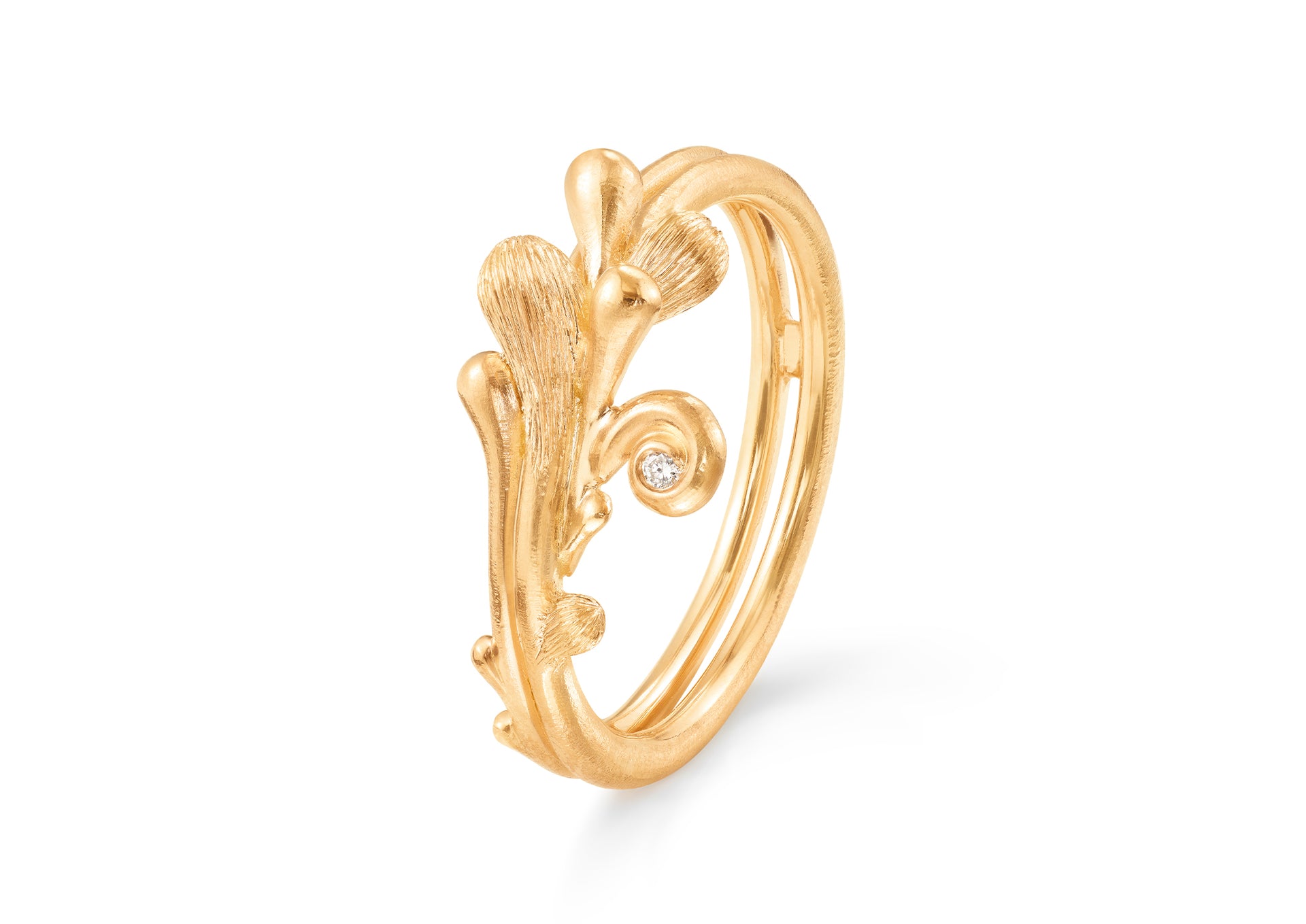 BoHo Ring with Diamond, Yellow Gold