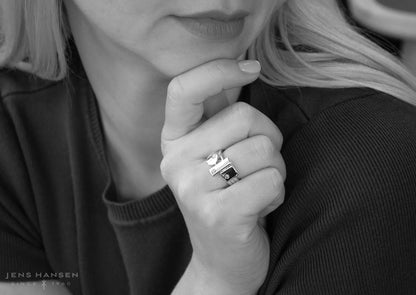 Square Love Stories Stacker Ring, Red Gold