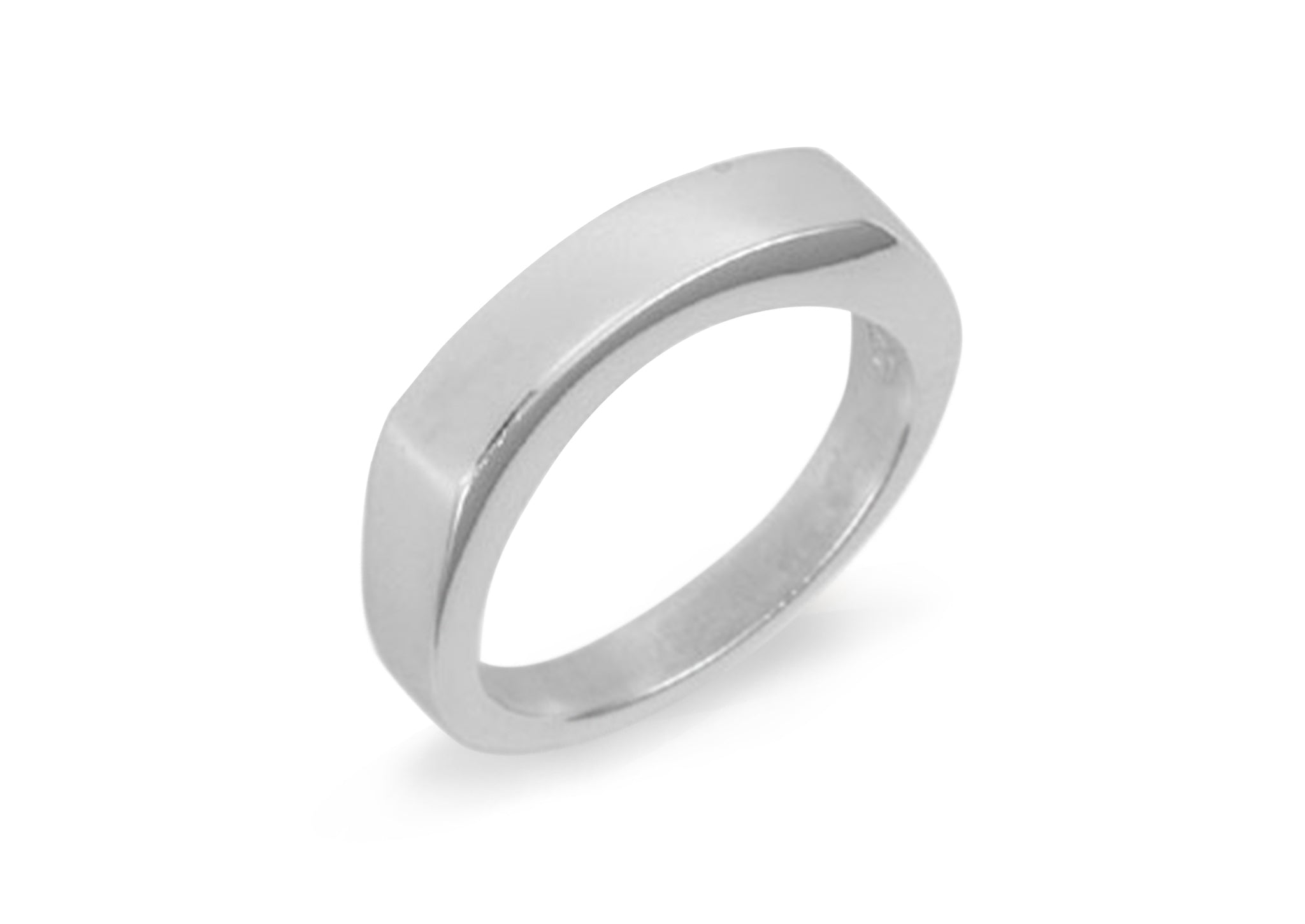 Block Ring with Curve, Sterling Silver – Jens Hansen