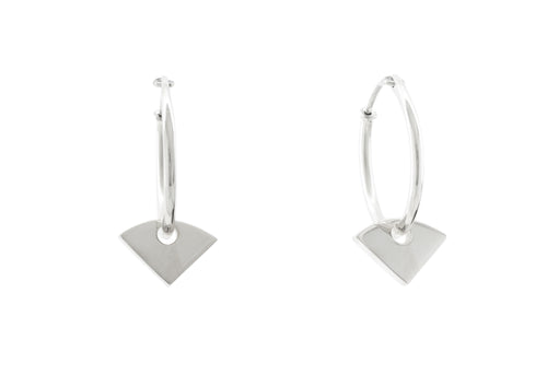 E14 Arc Hoop Earring, Sterling Silver