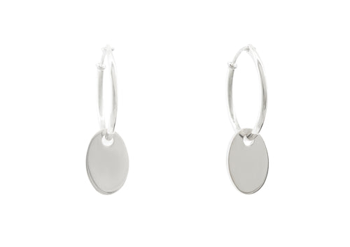 E15 Oval Earring, Sterling Silver