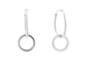 E1 Open Circle Hoop Earrings, Sterling Silver