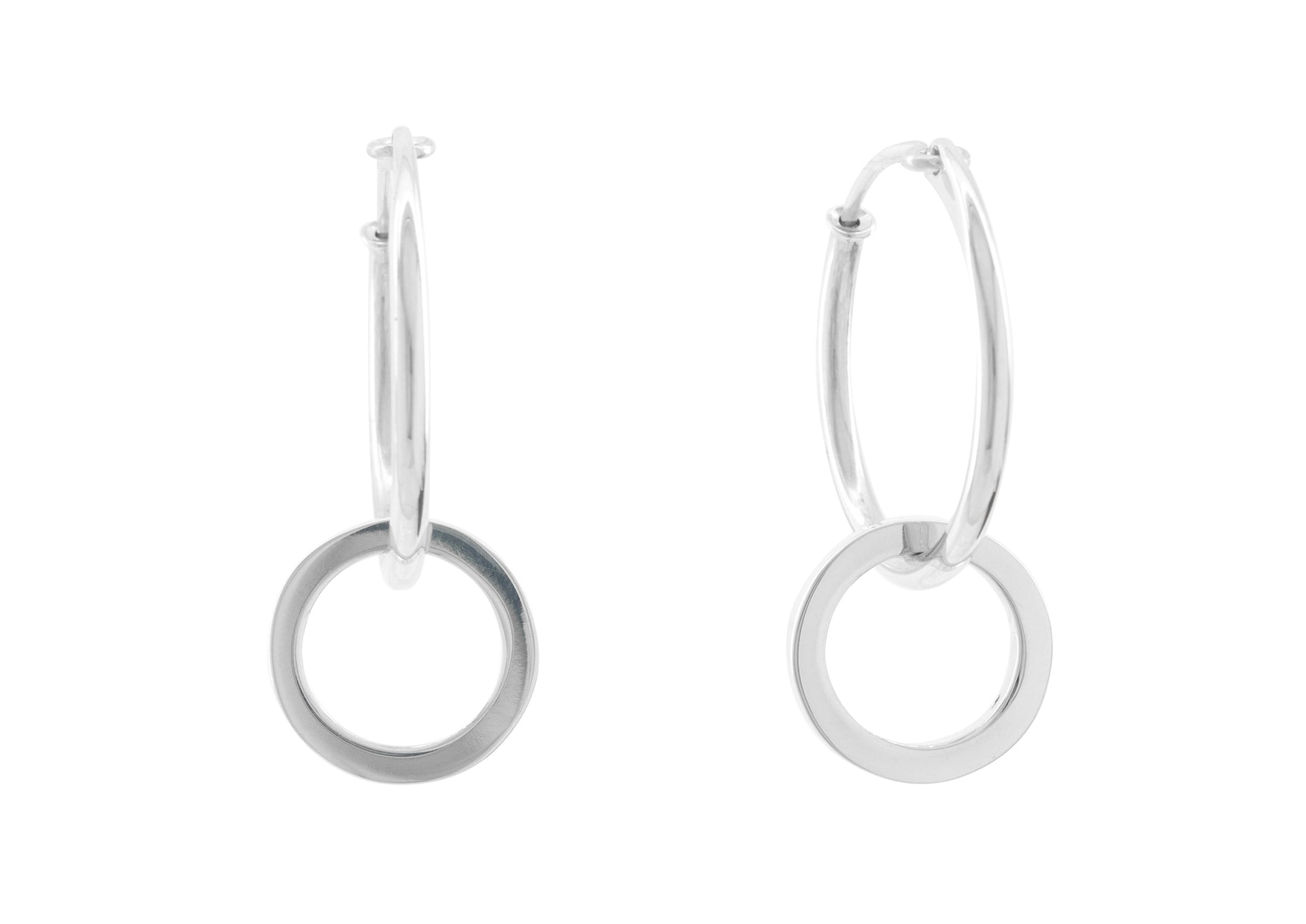 E1 Open Circle Hoop Earrings, Sterling Silver