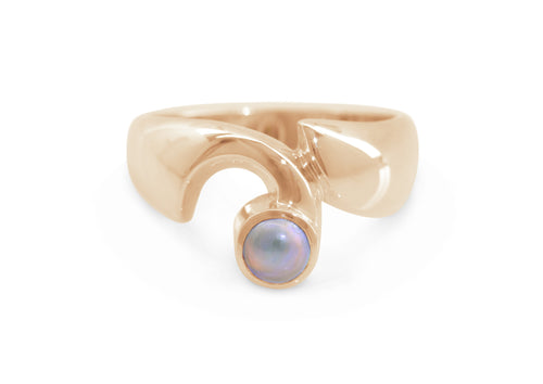 JW159 Paua Pearl Ring, Red Gold