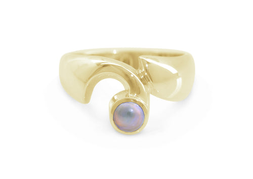 JW159 Paua Pearl Ring, Yellow Gold