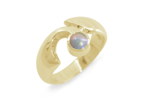 JW159 Paua Pearl Ring, Yellow Gold