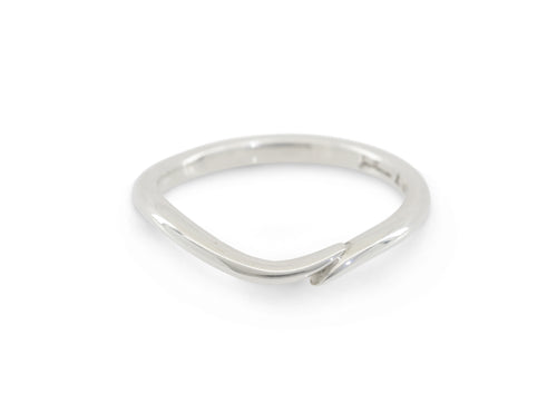 Simple Elvish Wedding Band, White Gold & Platinum